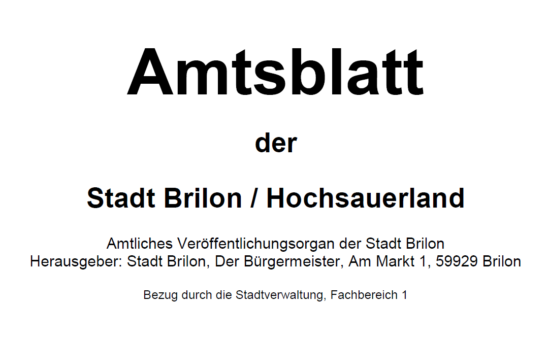 Amtsblätter der Stadt Brilon