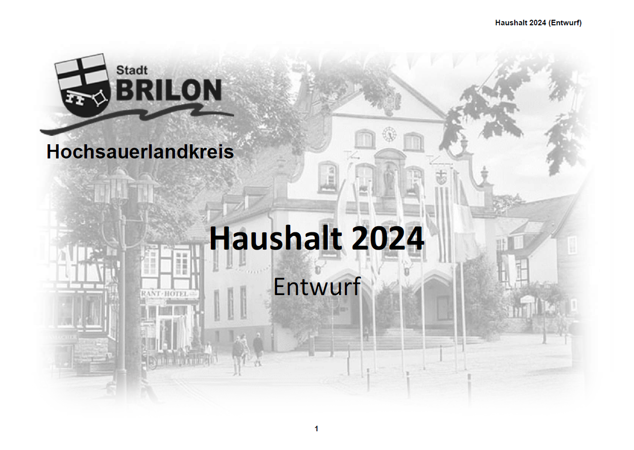 Haushaltsentwurf 2024
